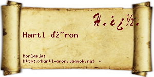 Hartl Áron névjegykártya