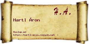 Hartl Áron névjegykártya